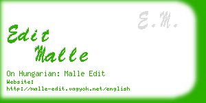 edit malle business card